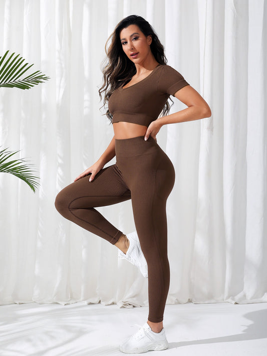 Workout Sets for Women 2 Piece High Waisted Seamless Leggings with Padded Sports Bra Sets Yoga Outfit Jogging Gym Clothes