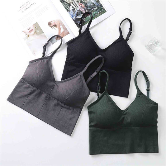 Seamless Sports Lingerie Ladies U Neck Sexy Beautiful Back Bra Wrap Breast Girls Fitness Yoga Tank Top