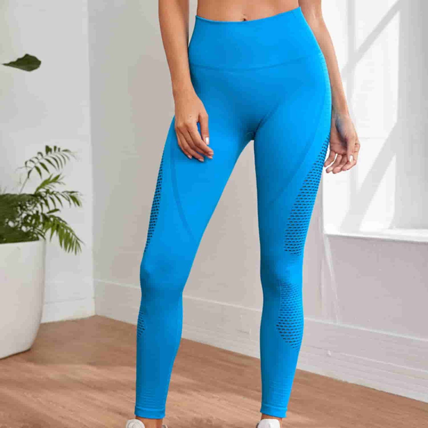 Woman Fitness Clothing Yoga Pants Mesh Leggings High Waist Quick Drying Sports Pants