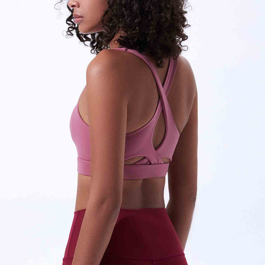 Women Cross Back Sports Bra Fitness Running Tops Shockproof Crop Tops Women Yoga Bra Push up Sport Tops Gym Breathable Tops