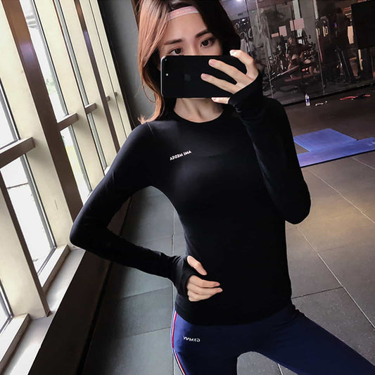 Sports T-shirt Women's Long Sleeve Running Fitness Clothes Sexy Fashion Slim Yoga Clothes Quick Dry Top