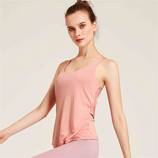 New Sports Vest Running Fitness Wear Beauty Back Moisture Wicking Sports Top Sexy Bra Loose Yoga Wear