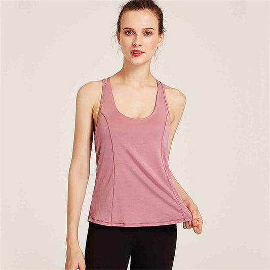 Women's New Sports Vest Running Fitness Wear Beauty Back Moisture Wicking Sports Top Sexy Bra Loose Yoga Wear