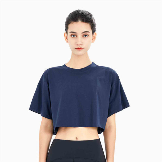 2022 New Sports Top Women's Runni ng Exercise Fitness Yoga Clothes Loose Breathable Short-sleeved T-shirt