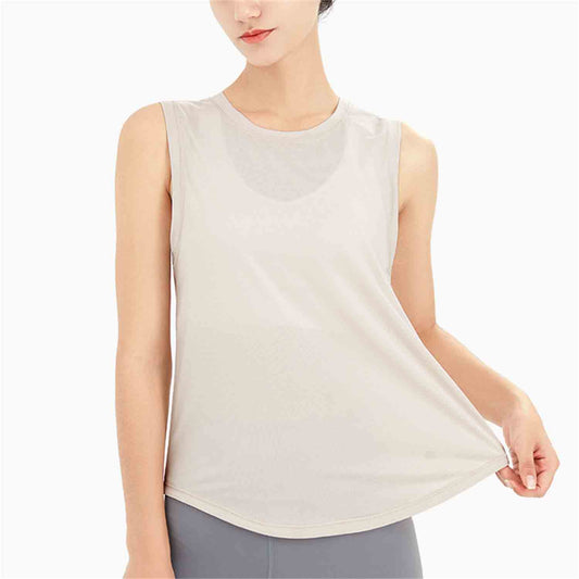 Summer Fitness Clothes Women's Lo ose Sports Top Yoga Clothes Sleeveless T-shirt Breathable Training Running Vest
