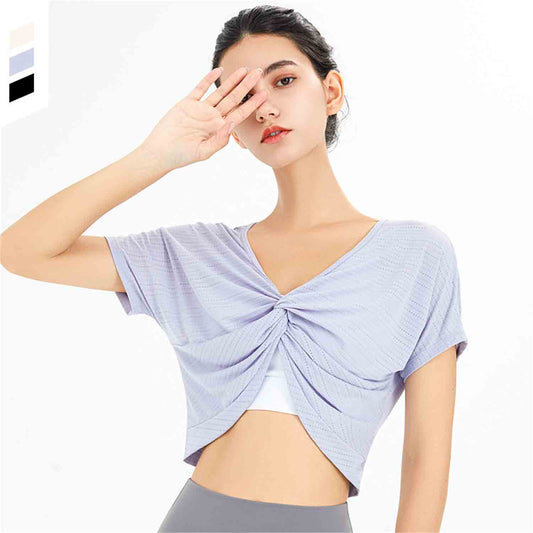 Yoga Clothes Women's Loose Breath able Quick Dry Fitness Clothes Sports T-shirt Training Clothes Short-sleeved Outdoor Blouse