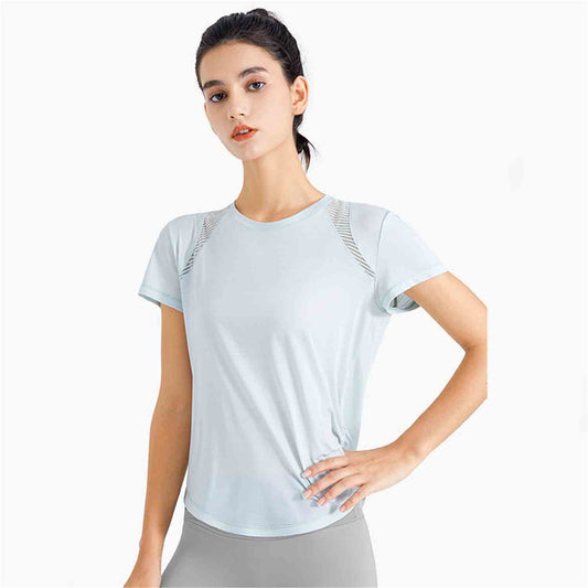 Sports T-shirt Women's Running Yo ga Clothes Loose Mesh Cool Breathable Quick-drying Clothes Fitness Clothes Short-sleeved