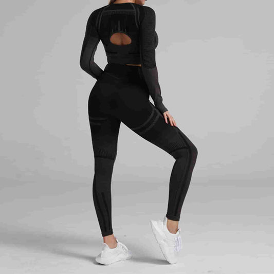 Quick Dry  High Elastic Running Sports Fitness Clothes Tight-Fitting Sexy Belly Button Yoga Suit