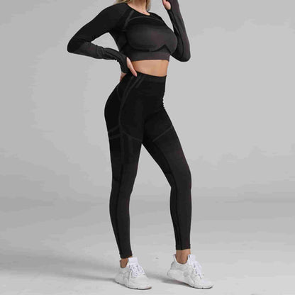Quick Dry  High Elastic Running Sports Fitness Clothes Tight-Fitting Sexy Belly Button Yoga Suit