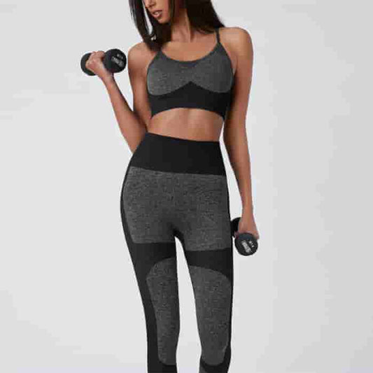 Sports Yoga Vest Slim Fitting Hip Lifting Trousers Fitness Running Breathable Quick Dry Yoga Suit Two Piece Suit